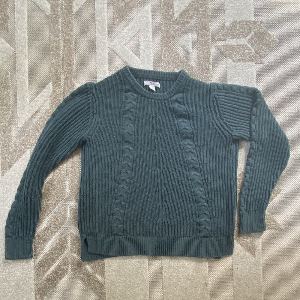 GH Bass & Co Women's Green Cable Knit Sweater Size Medium